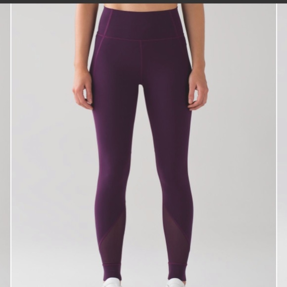 Lululemon Maroon/purple High rise mesh legging